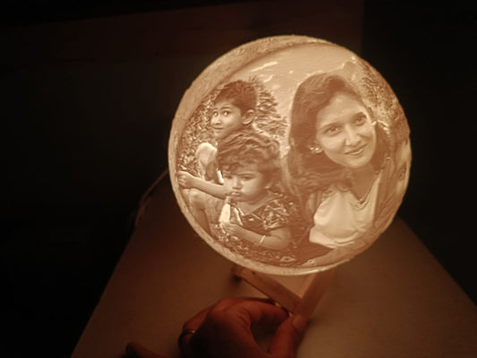 Personalized Custom Moon Lamp with Photo Text, Customized Moon Night Light with Picture Engraved, 16 Colors with Remote Stand Night Lamp for gifts