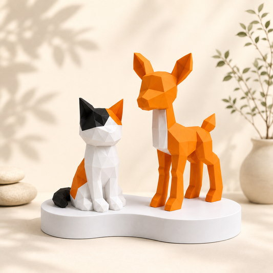 Magnetic Cat & Deer 3D Puzzle Toy Set | STEM Educational Building Blocks Gift