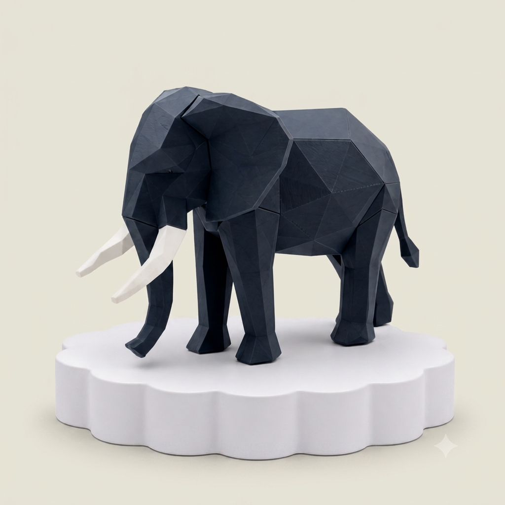 3D Magnetic Elephant Puzzle Toy | Low Poly Animal Building Kit | Educational STEM Toy
