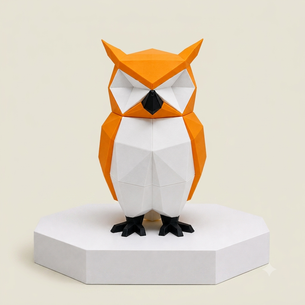 3D Magnetic Owl Puzzle Toy – Low Poly Animal Building Kit