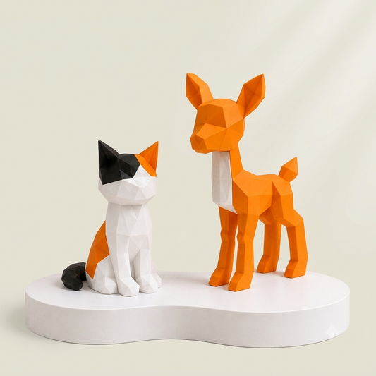 Magnetic Cat & Deer 3D Puzzle Toy Set | STEM Educational Building Blocks Gift