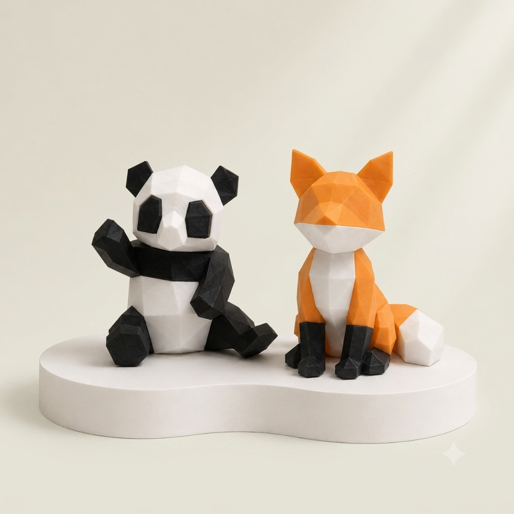 Magnetic Panda & Fox 3D Puzzle Toy Set | STEM Educational Building Blocks Gift