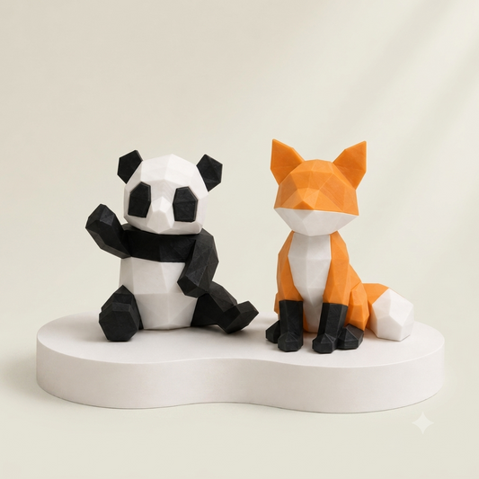 Magnetic Panda & Fox 3D Puzzle Toy Set | STEM Educational Building Blocks Gift