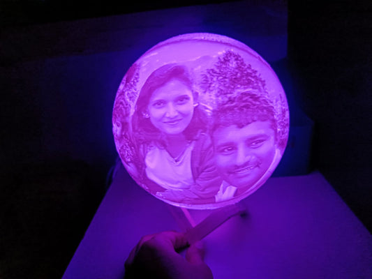 Personalized Custom Moon Lamp with Photo Text, Customized Moon Night Light with Picture Engraved, 16 Colors with Remote Stand Night Lamp for gifts