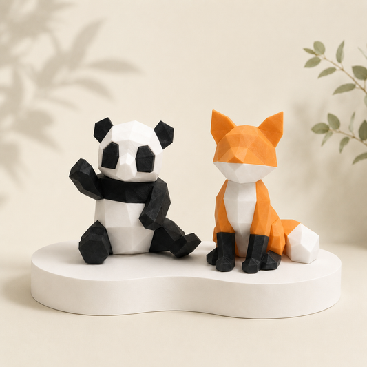 Magnetic Panda & Fox 3D Puzzle Toy Set | STEM Educational Building Blocks Gift